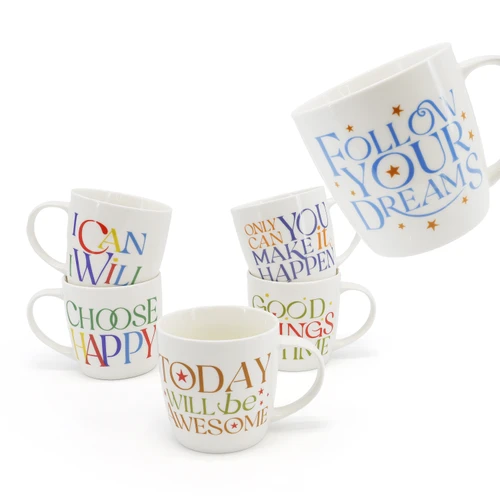 NEW  Positivity Set of 6 Mugs