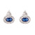 Silver Earrings Oval Sapphire