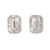 Silver Earrings White Stone Emerald Cut