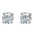 Silver Square Earrings With Clear Stone