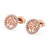 Rose Gold Tol In CZ Circle Stud Earrings