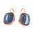 Maureen O'Hara Blue Cushion Stone Rose Gold Earrings