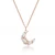 HALF MOON PENDANT OPAL CZ - ROSE GOLD