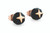 MOON BLACK STUD EARRINGS - ROSE GOLD