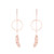 FEATHER & CIRCLE LONG EARRINGS RG