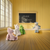 A group of four plush toys, including a pink pegasus, a unicorn, and a green dinosaur, are in a classroom. A blue winged dragon plush toy is standing at a chalkboard that reads "BELIEVE IN YOURSELF!" with a pointer.