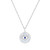 Silver Evil Eye Mother of Pearl Pendant with sapphire-blue detail on a fine chain – jewellery product thumbnail on white background