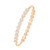 Gold daisy bangle bracelet featuring sparkling crystal-studded floral motifs arranged in a delicate design.