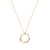 Gold Maureen O’Hara eclectic pendant necklace featuring a circular design with mixed crystals and pearl accents on an adjustable chain.