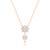 Gold Maureen O’Hara vintage flower pendant necklace featuring two crystal-studded floral motifs with a single pearl drop on an adjustable chain.
