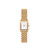 Tc Classic Rectangular White & Gold Bracelet Watch