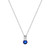 Silver Round Sapph Stone W/Pave Bale Pendant