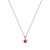 Silver Round Ruby Stone W/Pave Bale Pendant