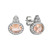 Silver Oval Pink Stone Earrings