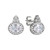 Silver Oval Clear Stone Earring