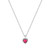 Silver Diamond Heart Pendant Ruby