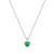 Silver Diamond Heart Pendant Emerald