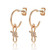 TC Bow Drop Huggie Earrings Gold