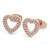 Double Pave Heart Earrings Rose Gold