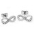 Part Stone Set Infinity Stud Earrings Silver