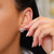 Silver Stud Earrings Sapphire Centre White Surround