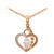 Rose Gold Heart Pendant With Marquis Cut