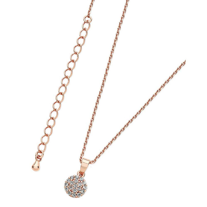 Rose Gold Simple CZ Disc Pendant Rose Gold Simple CZ Disc Pendant