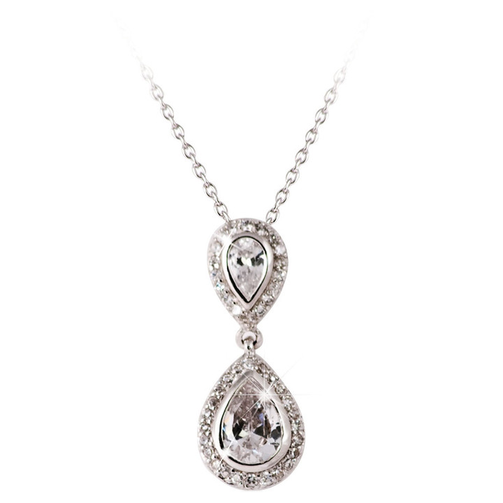 Silver Pendant Pear Shape Drop