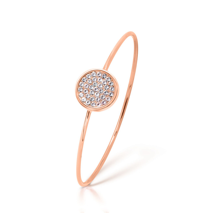 Rose Gold Pavé Disc Bangle