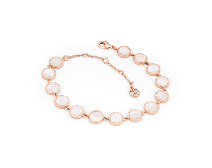 MOTHER OF PEARL FULL MOON BRACELET - ROSE GOLD MOTHER OF PEARL FULL MOON BRACELET - ROSE GOLD