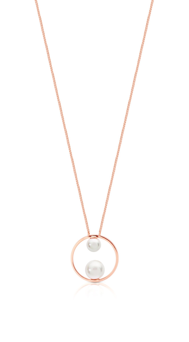 Romi Rose Gold Pearl Circle Pendant Romi Rose Gold Pearl Circle Pendant
