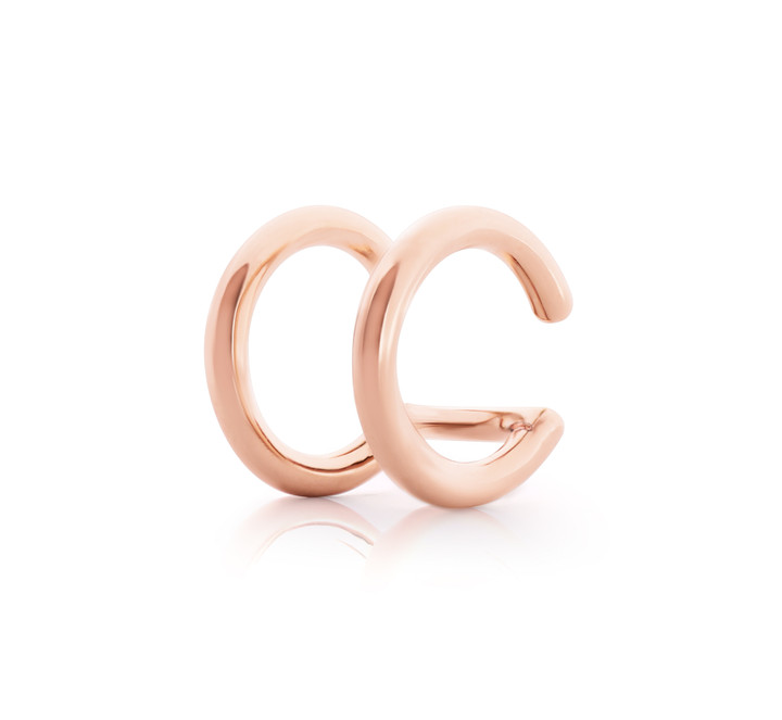 Romi Rose Gold Star Triple and Plain Double Cuff Earring Set Romi Rose Gold Star Triple and Plain Double Cuff Earring Set