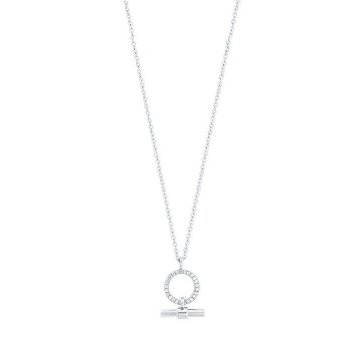 Cz Set Circle & Bar Pendant Silver - New 2022