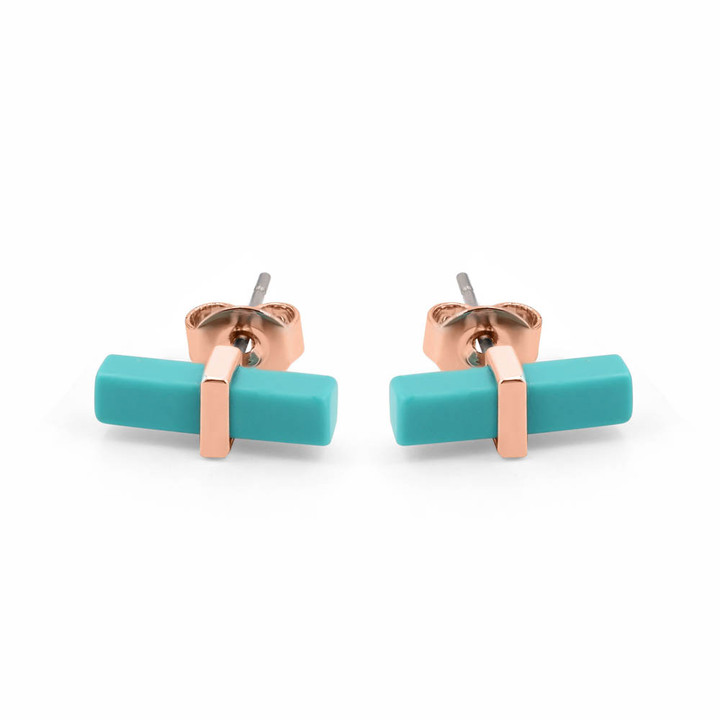 Turquoise Bar Earrings Rose Gold - New 2022 Turquoise Bar Earrings Rose Gold - New 2022