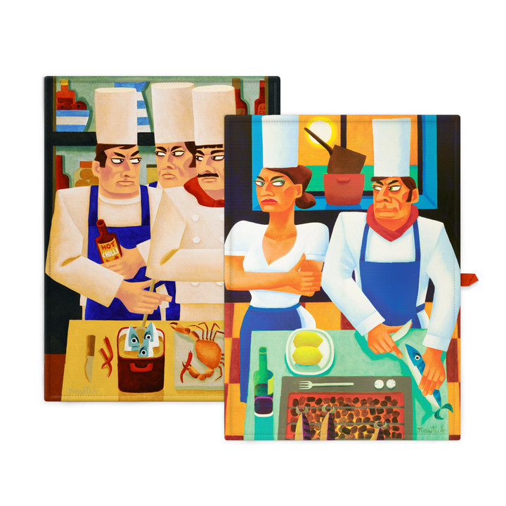 Graham Knuttel T-Towels 'Three Chefs & Fishy Tale'