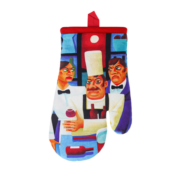 Graham Knuttel Gauntlet Oven Glove 'Kitchen Closed'