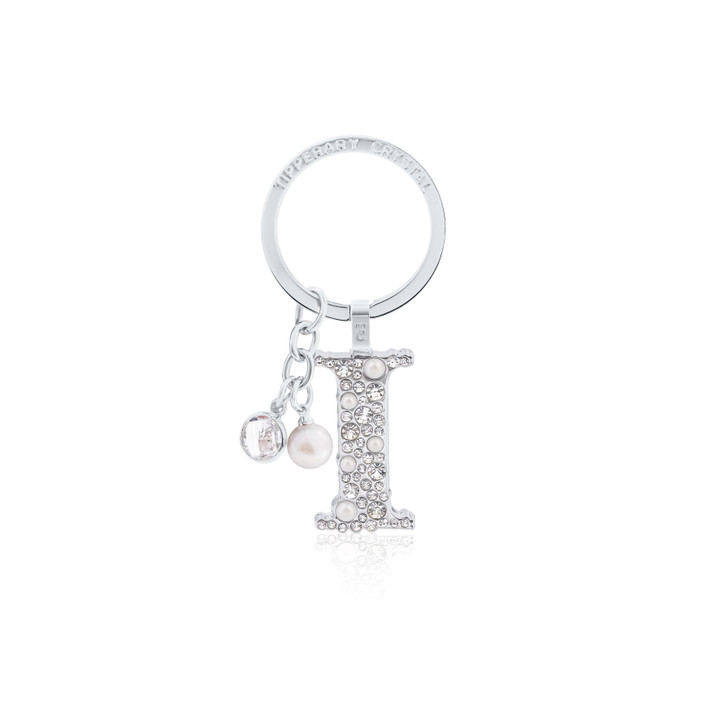 Tipperary Crystal Pearl & Diamond Letter "I" Keyring Tipperary Crystal Pearl & Diamond Letter "I" Keyring