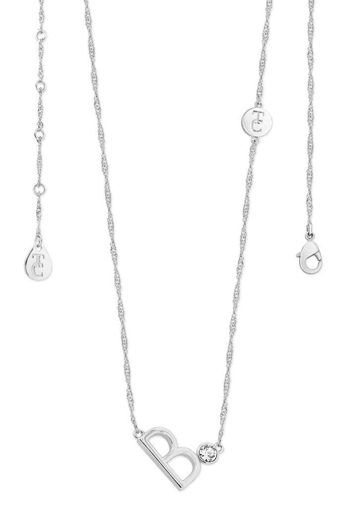 Crafted in sleek polished silver, each unique letter is adorned with a sparkling bezel set clear CZ adding a touch of glamour to these eye-catching pendants. Each letter is positioned at an angle creating a contemporary look. They are suspended from a beautiful shimmering Singapore chain and secure safely with a lobster claw clasp. Crafted in sleek polished silver, each unique letter is adorned with a sparkling bezel set clear CZ adding a touch of glamour to these eye-catching pendants. Each letter is positioned at an angle creating a contemporary look. They are suspended from a beautiful shimmering Singapore chain and secure safely with a lobster claw clasp.