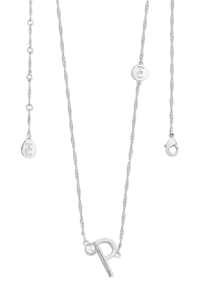 Crafted in sleek polished silver, each unique letter is adorned with a sparkling bezel set clear CZ adding a touch of glamour to these eye-catching pendants. Each letter is positioned at an angle creating a contemporary look. They are suspended from a beautiful shimmering Singapore chain and secure safely with a lobster claw clasp. Crafted in sleek polished silver, each unique letter is adorned with a sparkling bezel set clear CZ adding a touch of glamour to these eye-catching pendants. Each letter is positioned at an angle creating a contemporary look. They are suspended from a beautiful shimmering Singapore chain and secure safely with a lobster claw clasp.