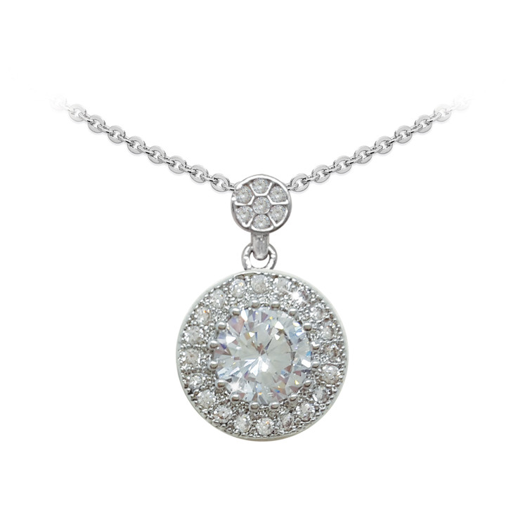 STERLING SILVER SIMPLE CZ PENDANT