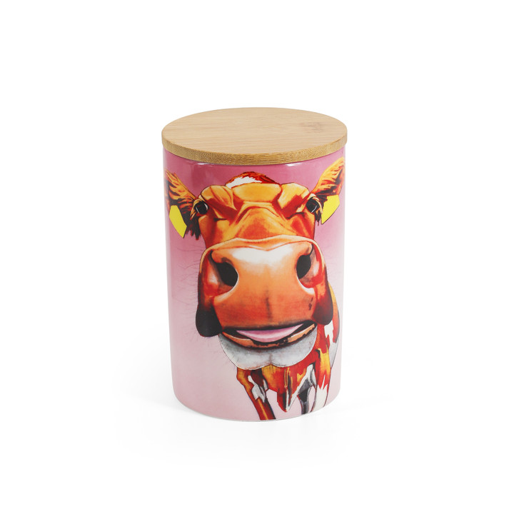Eoin O'Connor Cow Storage Jar - Pretty In Pink Eoin O'Connor Cow Storage Jar - Pretty In Pink