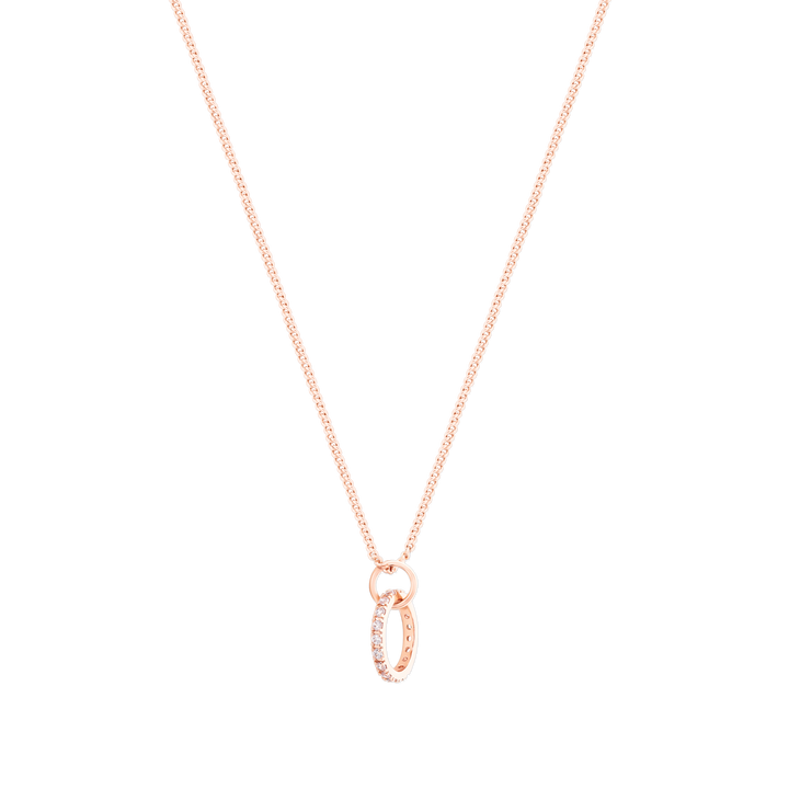 CIRCLE PAVE ROSE GOLD RING PENDANT
