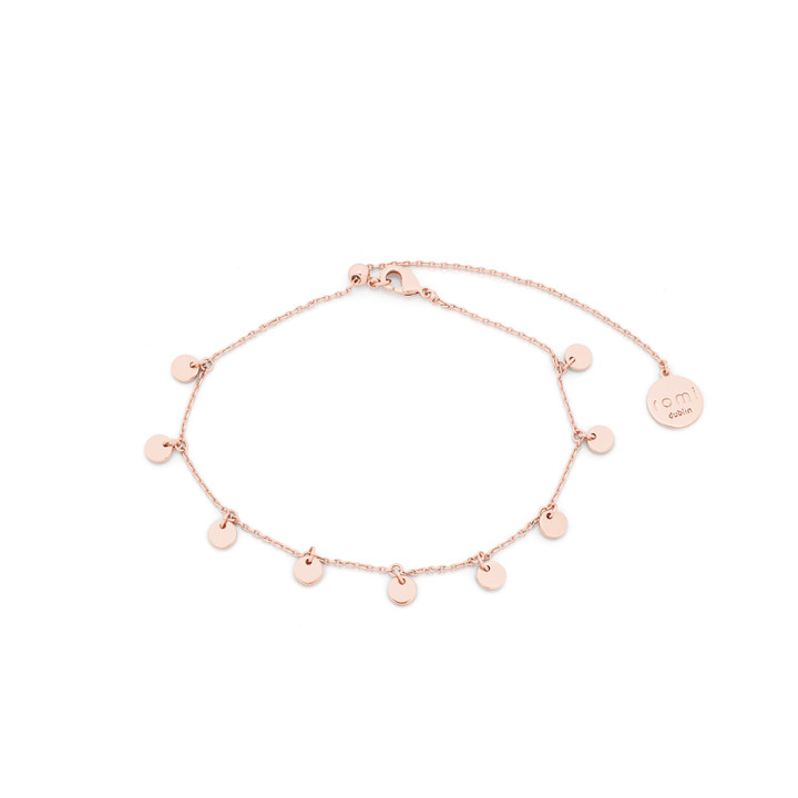 ROMI MINI DISC CHAIN BRACELET ROSE GOLD