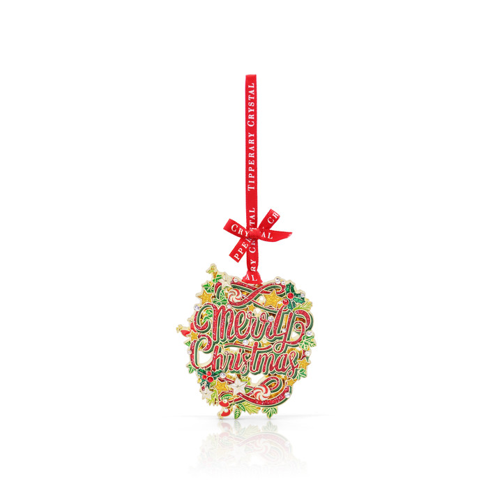 Tipperary Crystal Merry Christmas Sparkle Decoration