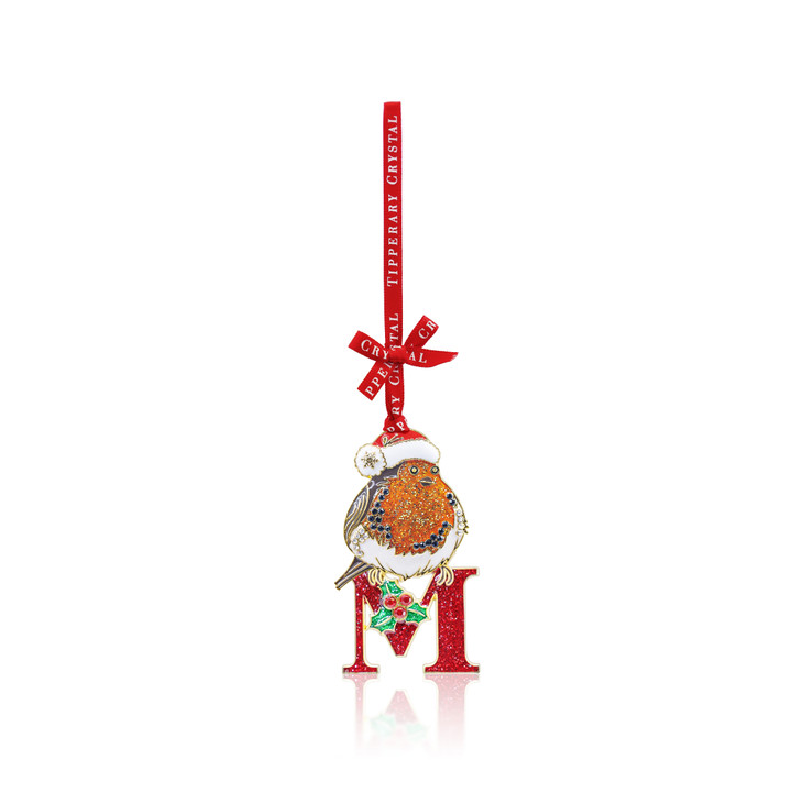 Alphabet Robin Christmas Decoration - M