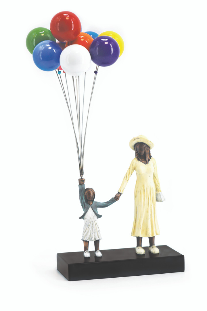 David McGlynn Sculpture - Mum & Girl 'Loving'