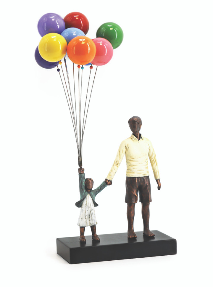 David McGlynn Sculpture - Dad & Girl 'Happiness'