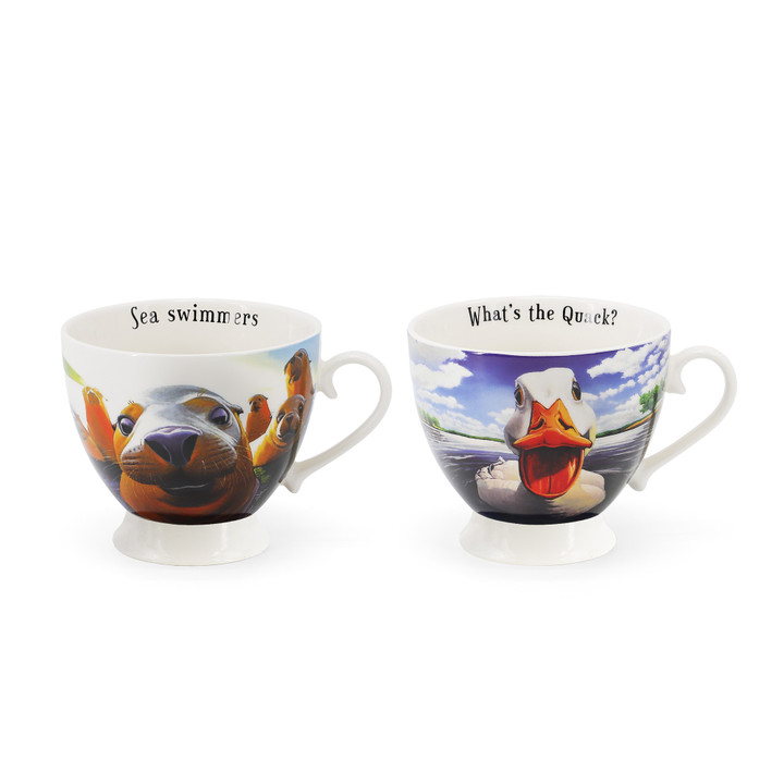 Beyond the Herd Set 2 Cappuccino Mug (Duck, Seals)