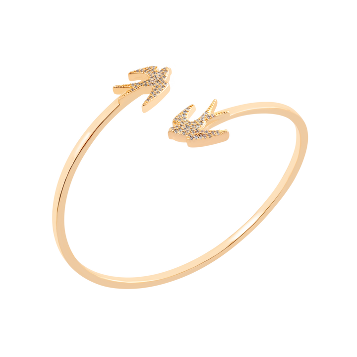 TC Swallow Bangle Pave Set - Gold