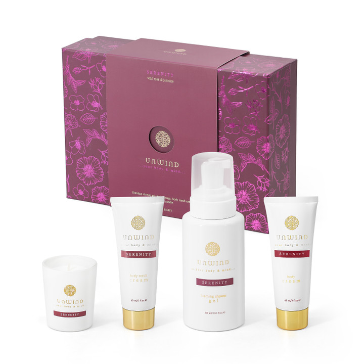 Unwind - Serenity S/4 (Foaming Gel/ Body Cream/ Body Scrub/ Candle)